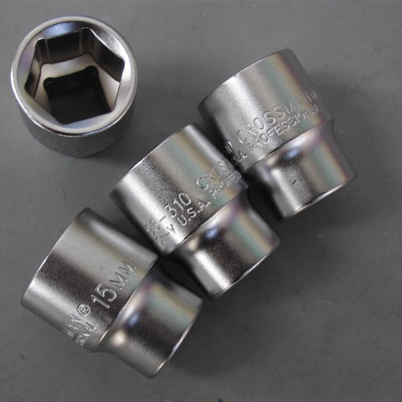 原装进口美国十字牌3/8中飞短套筒10mm6角套筒头铬钒钢套筒扳手