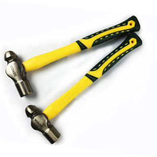 胜达工具 1P-2.5P双色胶柄圆头锤子 锻打奶头锤家用五金锤子