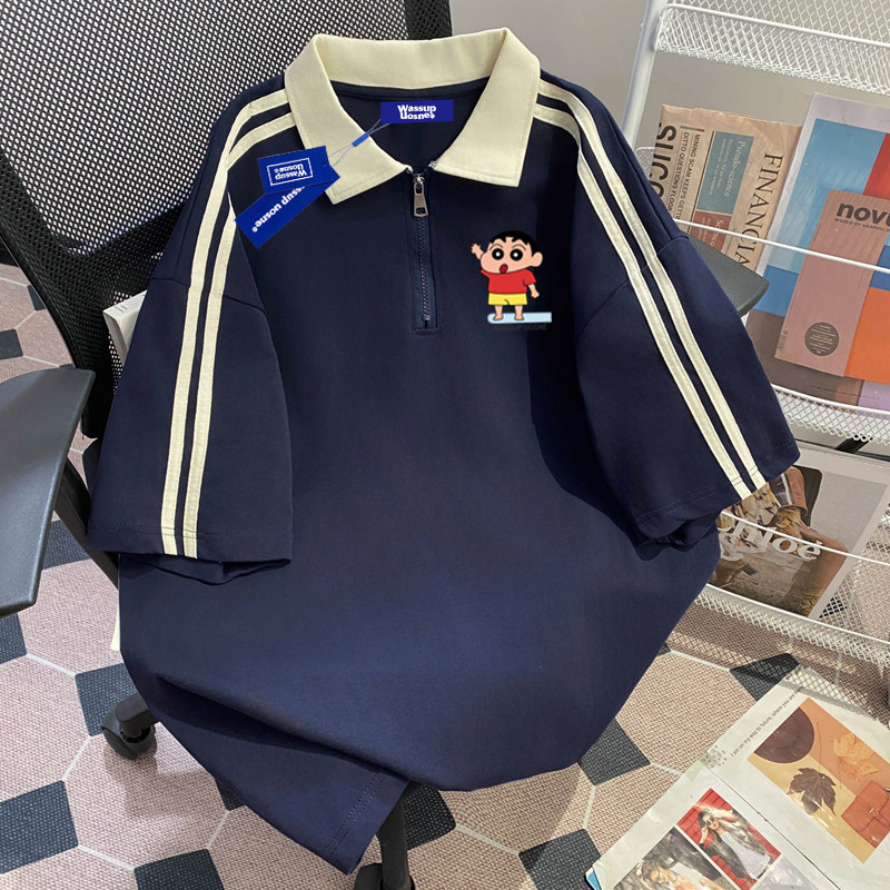 WASSUP UOSNE特大码300斤美式polo衫短袖t恤男士夏季纯棉凉感上衣
