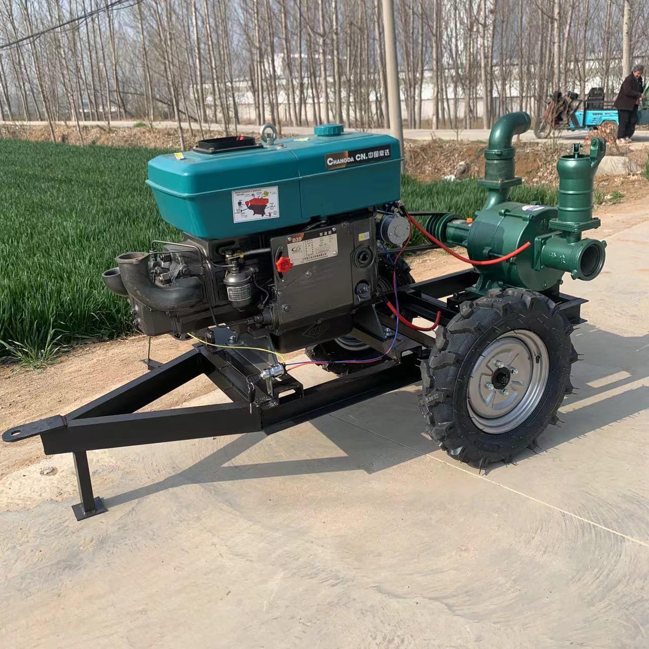 柴油浇地抽水泵 六寸排涝灌溉浇地机 三项电拖车泵
