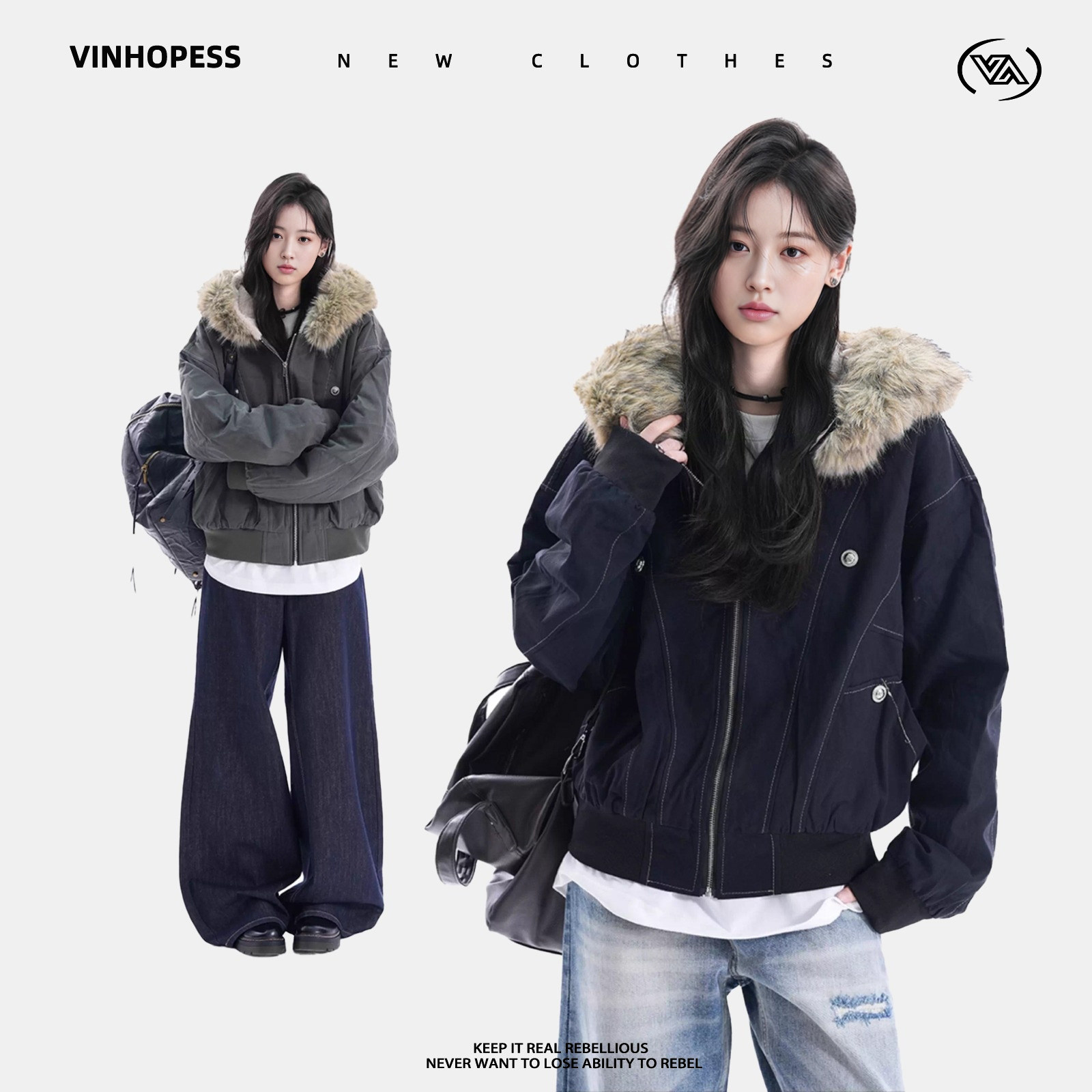 【李佳琦时尚春日上新】威宏丝VINHOPESS短款卫衣女套装/外套女