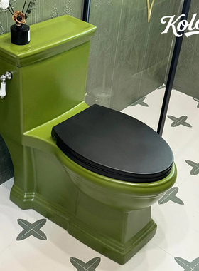 仪奢草绿色复古马桶美式卫生间虹吸式坐便器个性创意古典家用座便