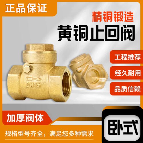 全铜止回阀铜卧式DN15水管4分6分1寸水泵20单向阀25阀门32 40 50