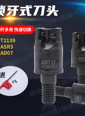 锁牙式刀头T2139 AD0702 ASRS抗震钨钢刀杆刀头EXN03R可换刀头