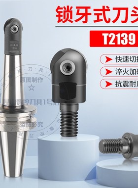 T2139球头锁牙式刀头高精抗震螺纹刀头可换刀头球型分体锁牙头