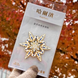 哈尔滨东北银温变大雪花金属冰箱贴磁吸冰雪大世界旅游文创纪念品