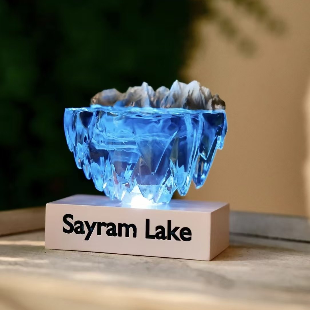 赛里木湖发光树脂冰箱贴