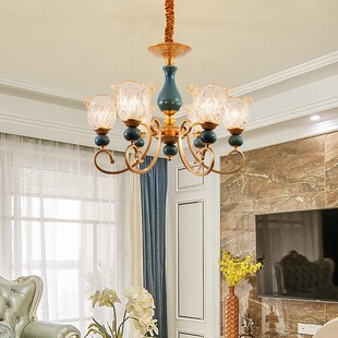 美式吊灯客厅灯可换灯泡卧室床头吊B灯2021年新款简约大气高档吊