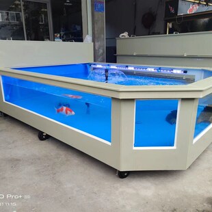 奶鱼缸地缸锦鲤鱼缸商场投喂鱼小孩喂鱼奶鱼缸