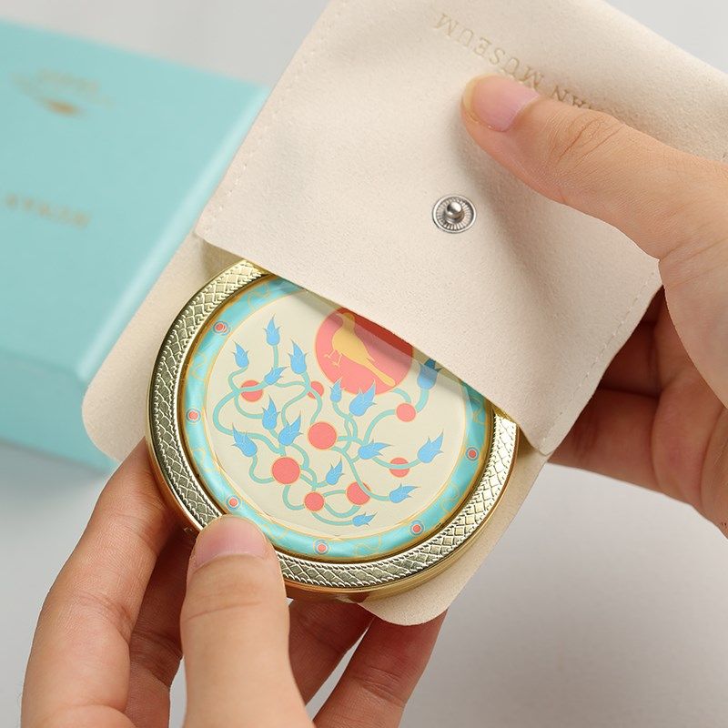 新款湖南博物院太阳神树化妆镜子折叠便携小巧送女朋友闺蜜生日礼