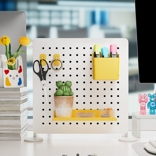宿舍好物桌面洞洞板免打孔可立学习书桌上配件置物架整理神器