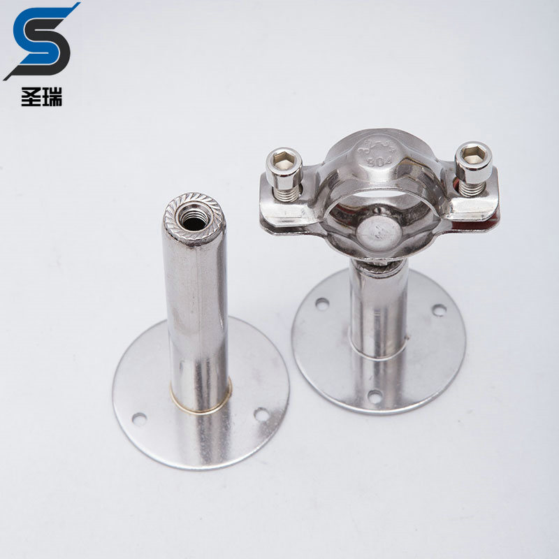 304不锈钢可调节底座管道支架伸缩管子夹PVC水管卡夹管箍固定管托