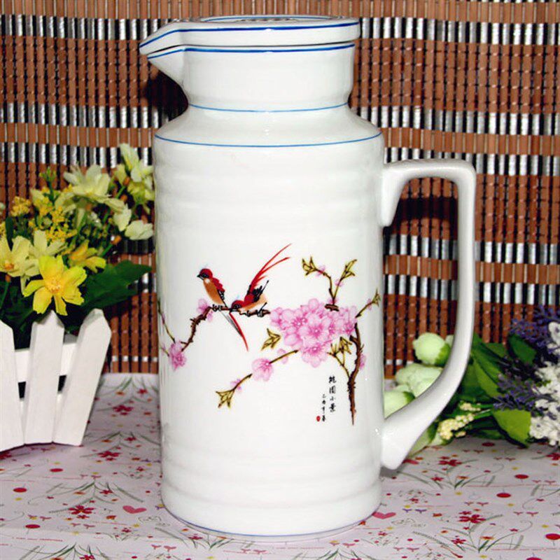 耐热水杯套装陶瓷凉水壶大容量密封果H汁壶水杯套装冰水壶酒店水