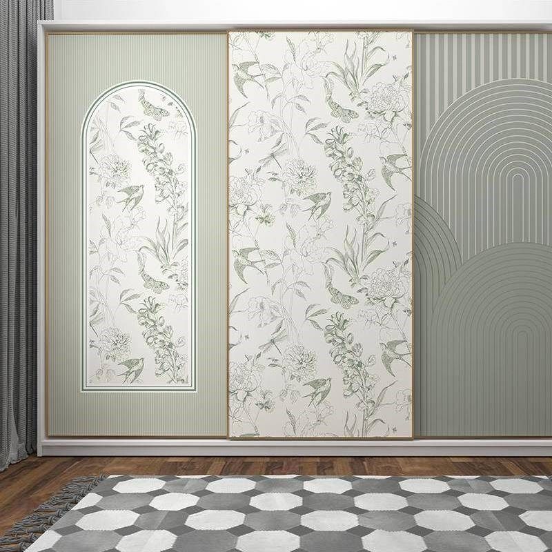 35N衣柜贴纸法式墙纸自粘卧室装饰推拉门贴画移门玻璃门翻新柜子