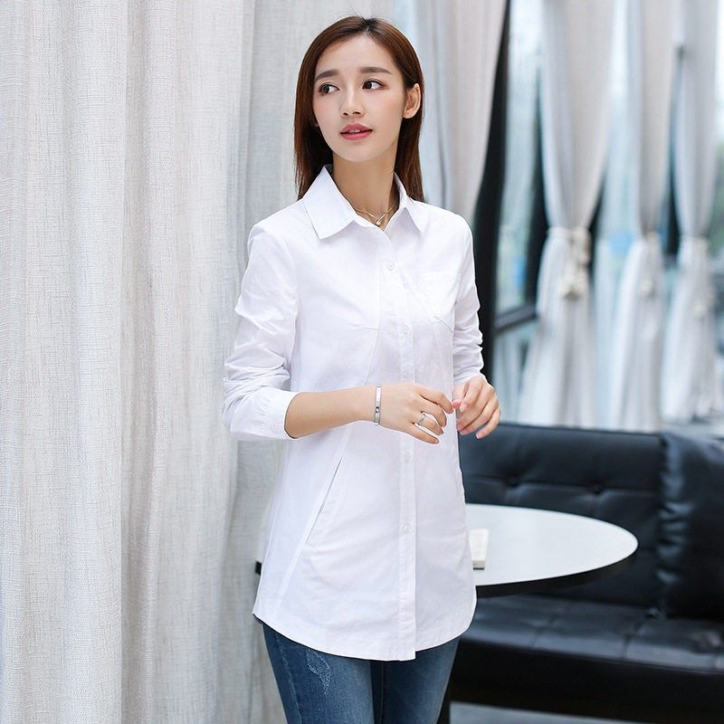 大号纯棉衬衫女加肥加大20v0斤大码宽松胖mm遮肚子显瘦打底白衬衣