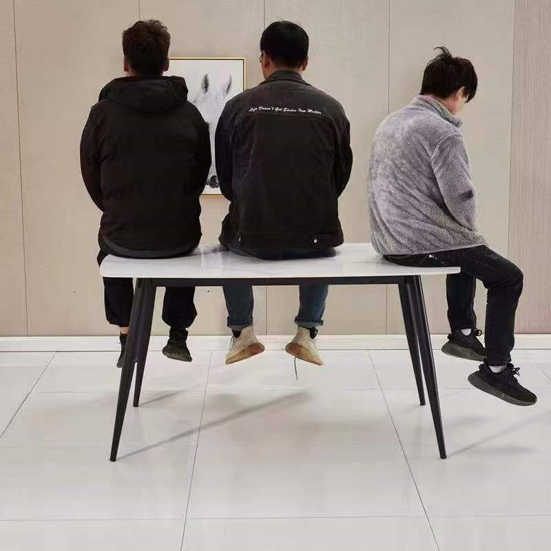 餐桌腿支架脚长方形客厅大理石岩板台面承重茶几金属四角底座框架