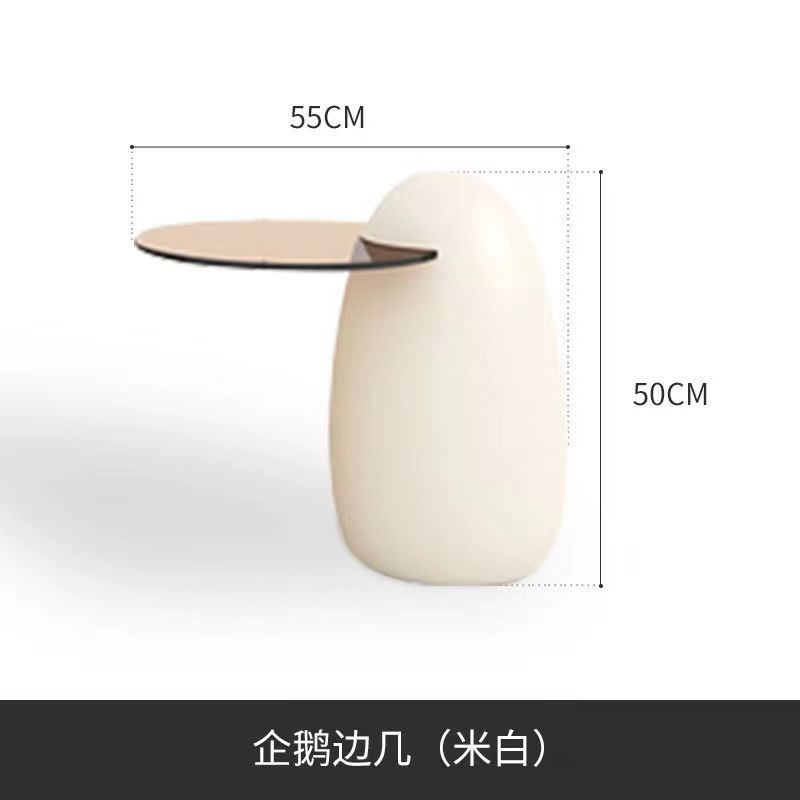 奶油风风茶几简约桌子客厅侘寂风新款大小小户型边几现代白色家用