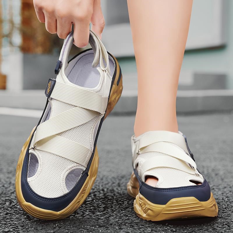 青少年凉鞋男防滑耐磨隐形内增高6cm溯溪鞋厚底网红爆款洞洞男鞋