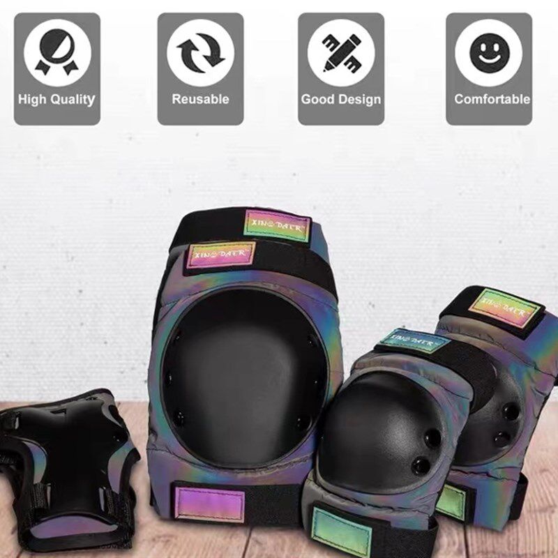 轮滑滑板漂移板陆冲骑行成人儿童防摔护膝护肘护腕护具套装