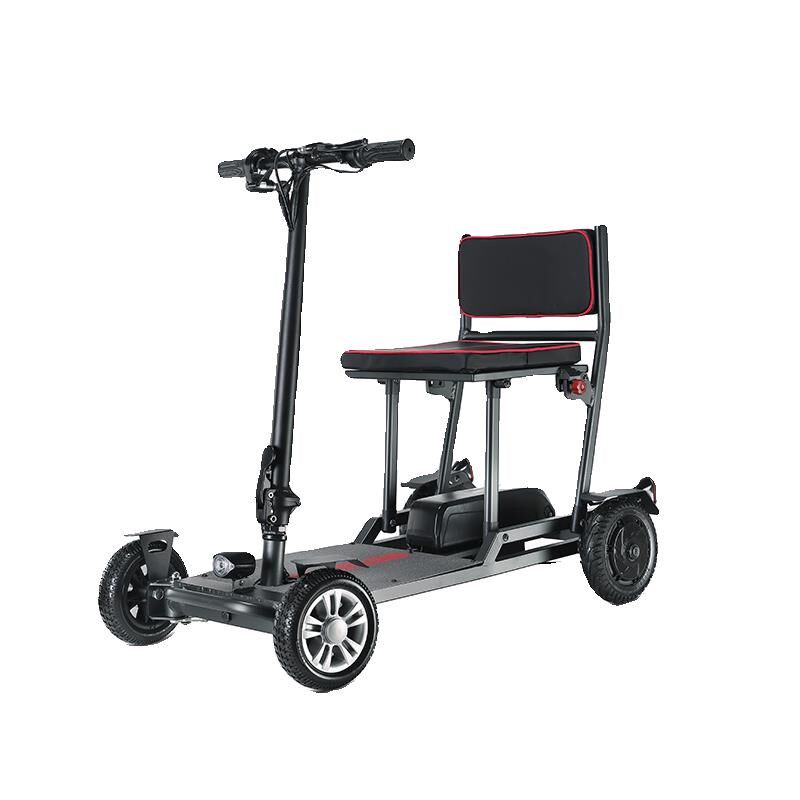 新品菱动2铝合金折叠电动四轮车超轻便携残疾老年人代步车轮椅