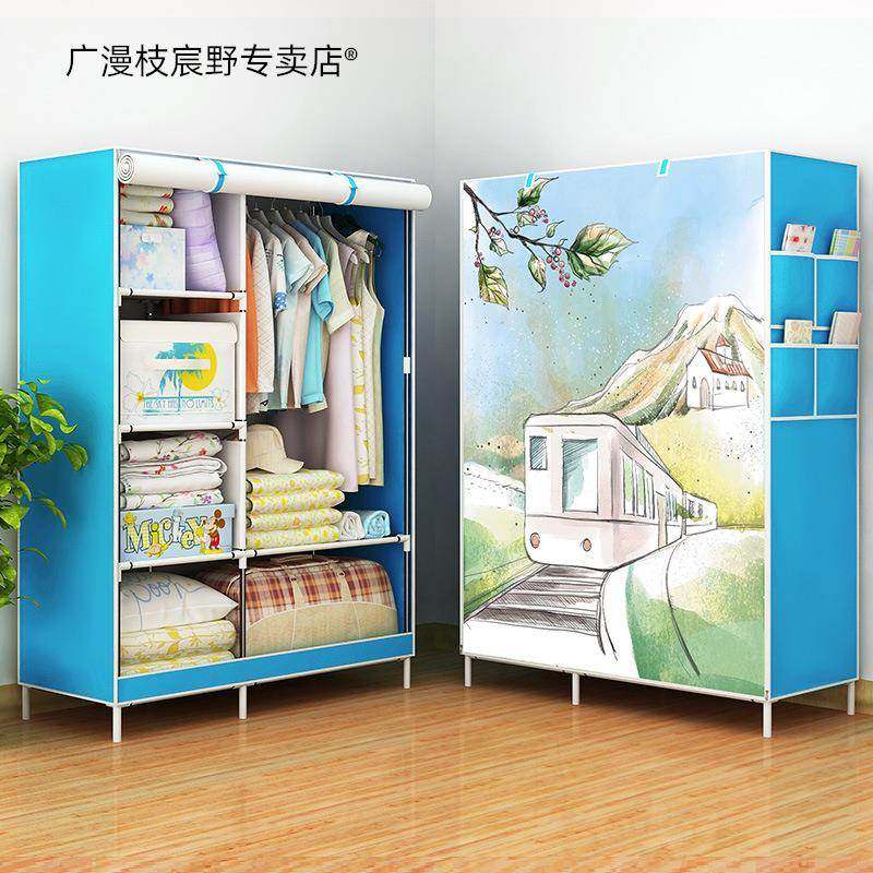 简易衣柜加厚不织布布衣柜钢管加粗加固收纳组装钢架单人挂衣服布