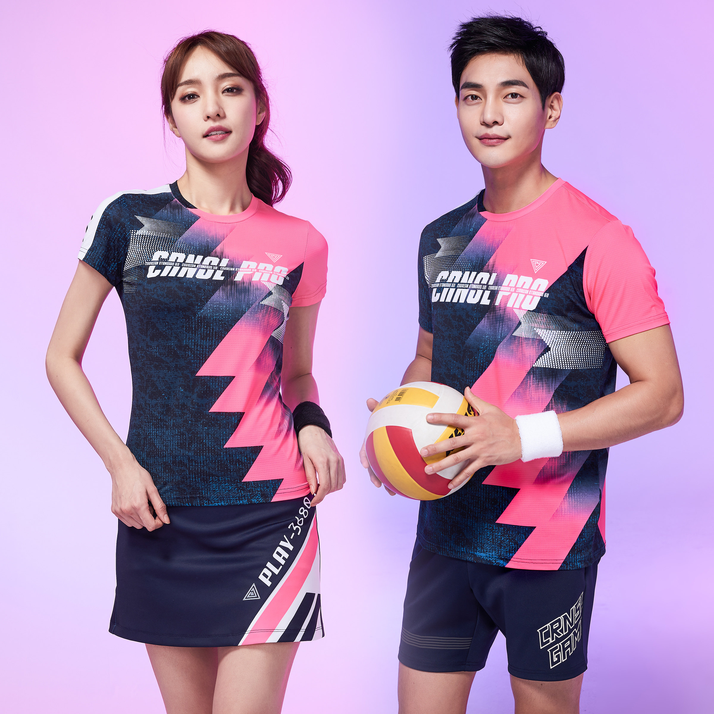 可莱安韩国羽毛球服夏季新款男女透气速干情侣短袖队服运动服套装