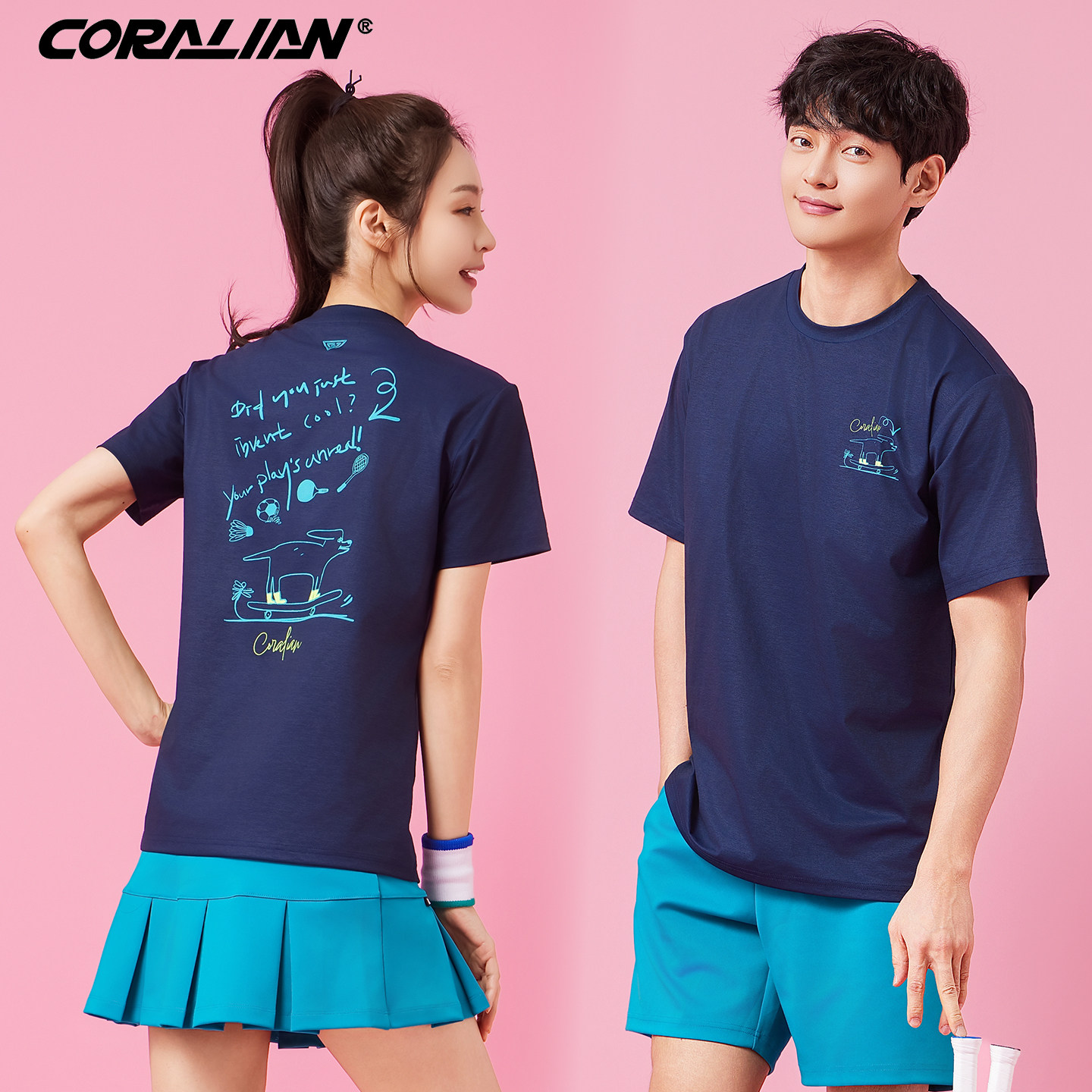 可莱安羽毛球服男女透气速干2025夏季新款情侣短袖队服运动服套装