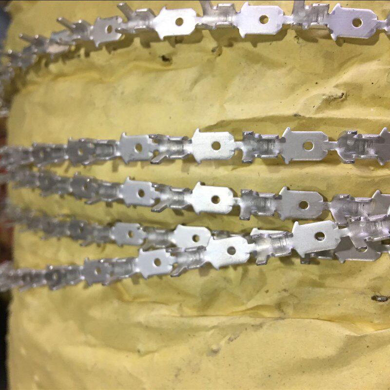 187端子插片厚0.8直排4.8铜插片连打连排插拔式接线端子接插件1万