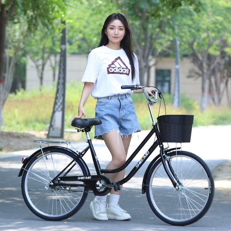 时尚24 26寸男女成人学生自行车淑女儿L童大人免充气老人轻便单车