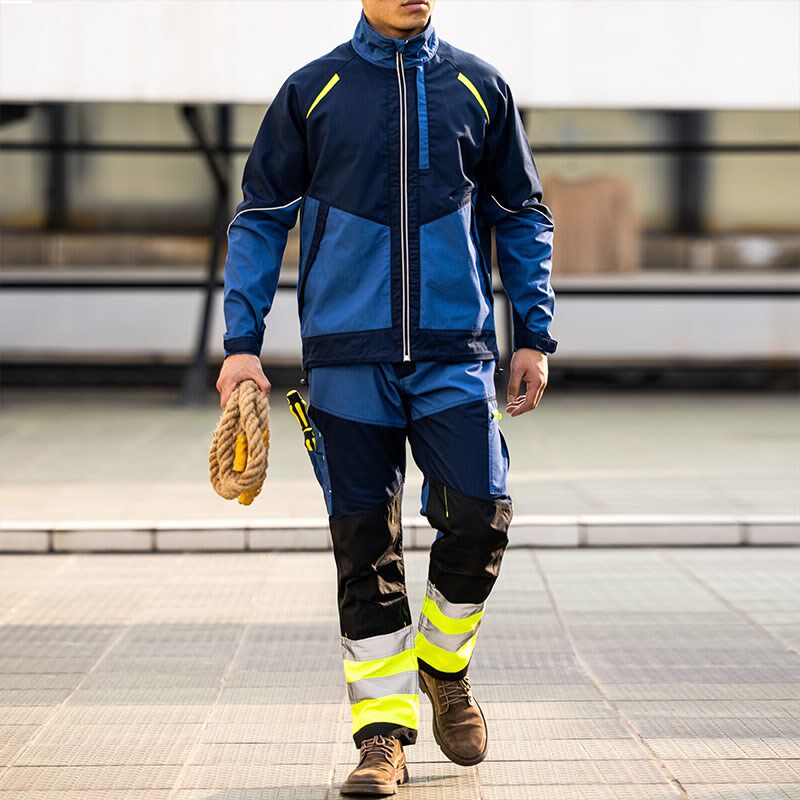 防撕裂劳保服反光条安全工作服耐磨损汽修汽配工厂服X男套装三粒