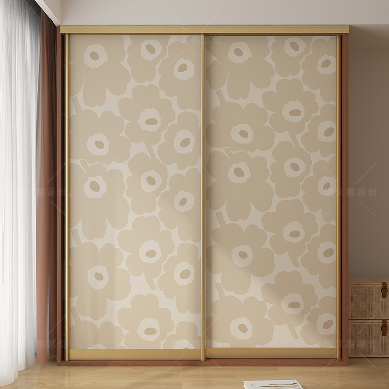 田园风装饰老式柜子家具自粘简约改造衣柜门贴纸加厚自粘