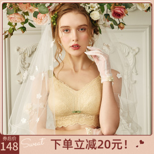大码 夏 内衣女无钢圈大胸显小防下垂胖mm聚拢收副乳全罩杯文胸薄款