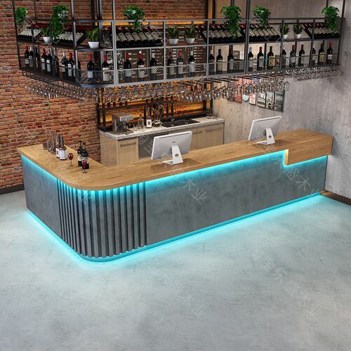 工业风酒吧吧台小酒馆咖啡店前台奶茶店餐M饮店收银台烧烤店接待