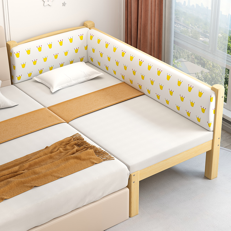 实木拼接床加宽床单人婴儿床儿童床扩床定制成人可睡大床加宽床边