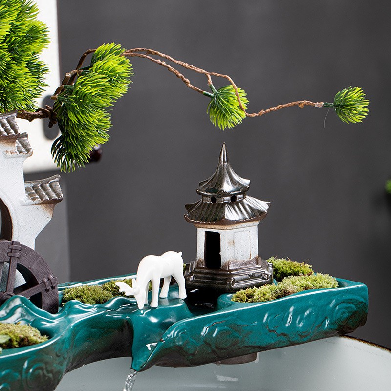 鱼缸鱼池鱼盆喷泉流水器水缸景观瀑布摆件造景循环水过滤装饰配件