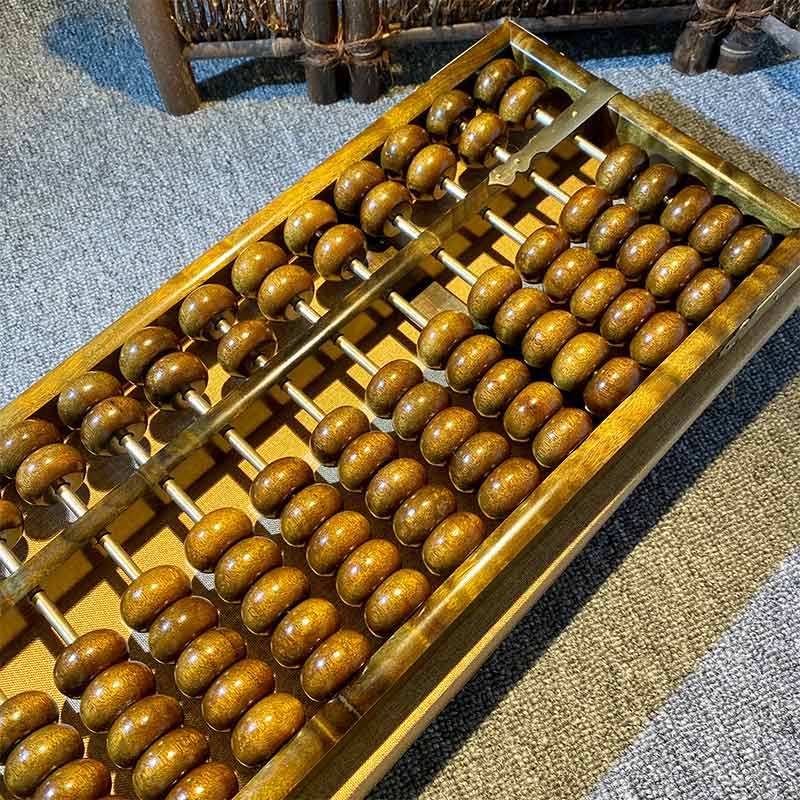 金丝楠木算盘摆件教具实木手工艺品老式文玩装饰家居X摆设收藏送