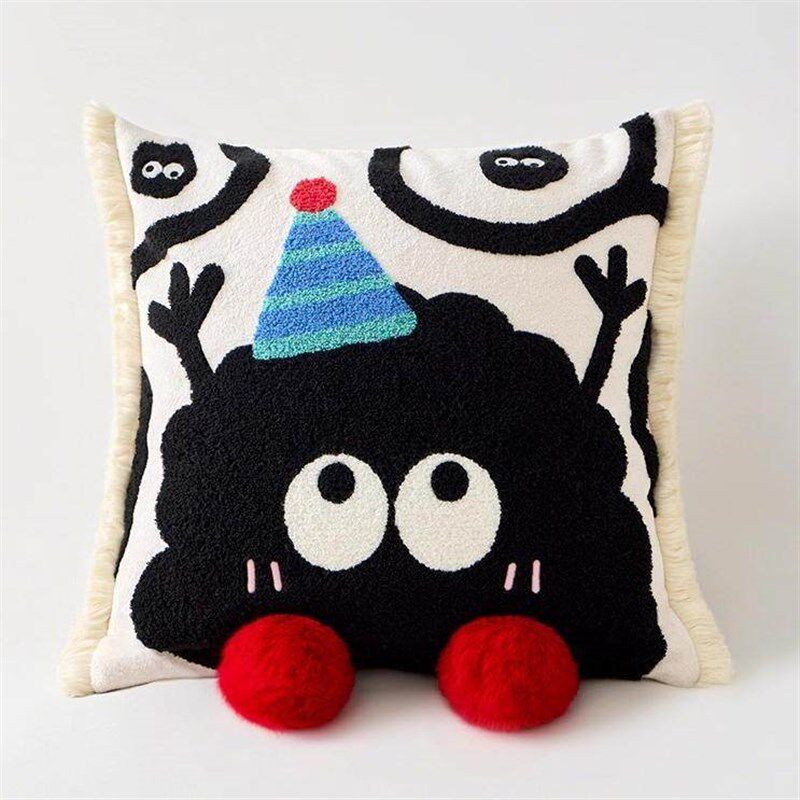 新款卡通毛绒抱枕客厅沙发奶油风抱枕套不含芯可拆洗床头靠枕靠垫