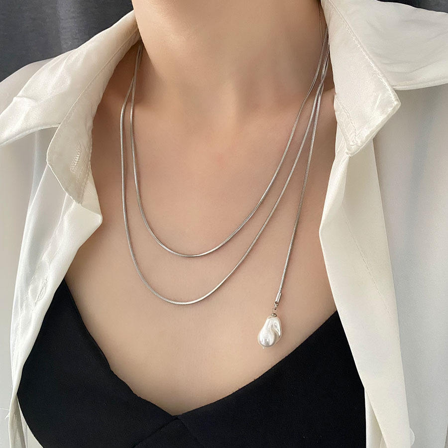 钛钢设计轻奢项链女式小众个性珍