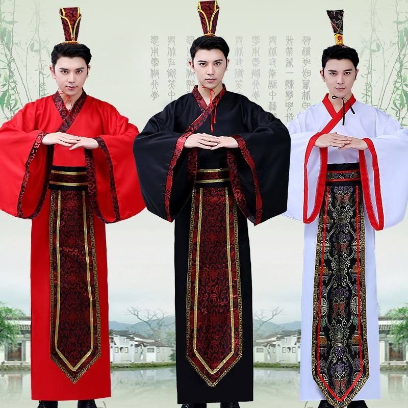 古装服装男唐朝汉服直裾深衣侠客