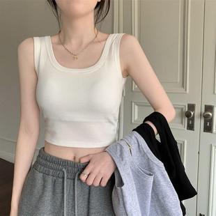 吊带背心女辣妹外出百搭短款 一件夏季 显示打底小背心