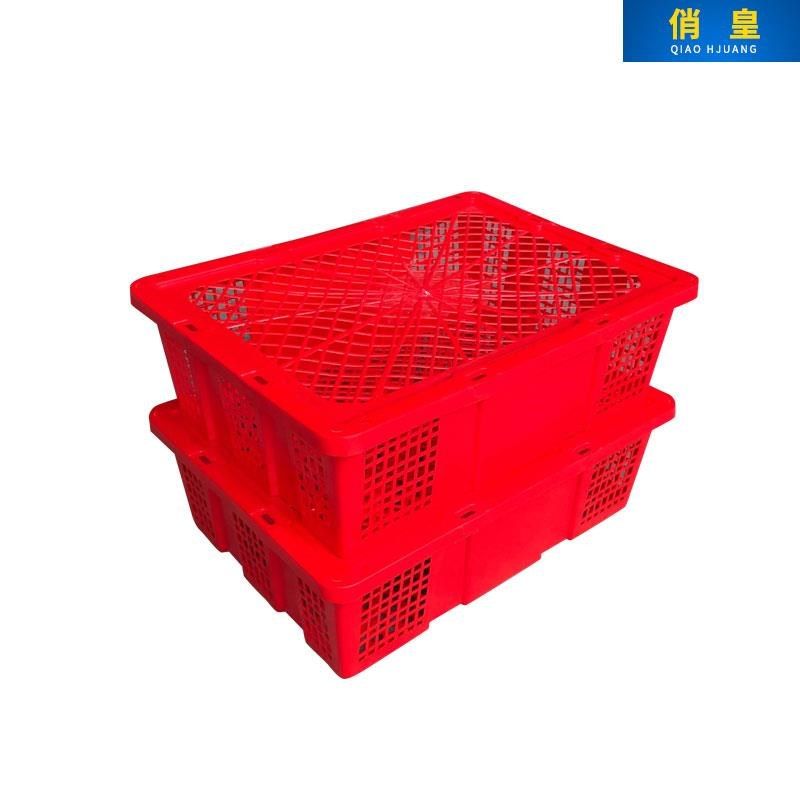 杨梅长方形加厚周转筐带盖子塑料箱周转箱周转筐水果蔬菜框带盖筐