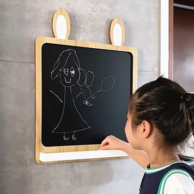 黑板摆摊展e示牌木框墙壁挂式留言板家用卡通儿童宝宝学习涂鸦画