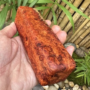 缅甸花梨瘿木瘤疤原木木料手捻把玩件平安无事牌红木文玩手作挂饰