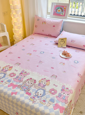 纯棉床单单件全棉卡通儿童学生z宿舍被单人枕套2三件套双人1一米
