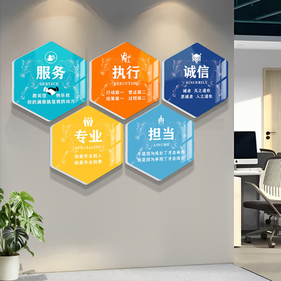 公司进门形象背景墙企o业文化墙会议办公室墙贴标语团队激励装饰