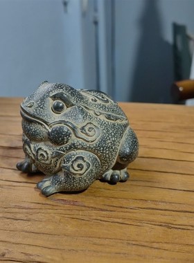 仿石雕金蟾茶宠精品金蟾中式茶桌茶具招财茶台小摆件 尺寸86.5