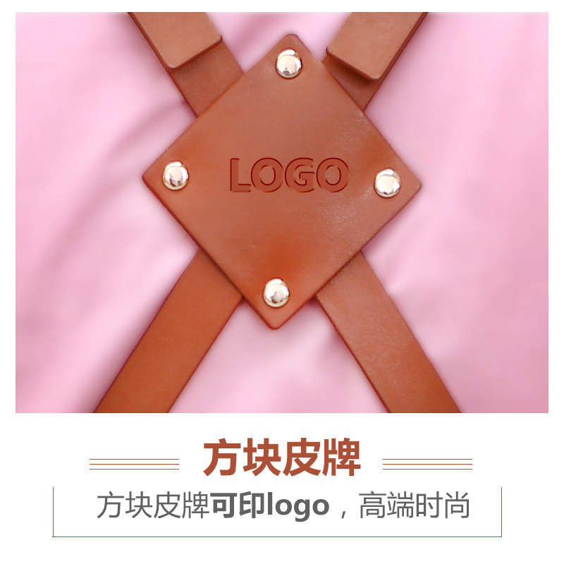 时尚成人牛仔围裙定制印logo韩版西餐咖啡厅画画师烘焙美甲工作服