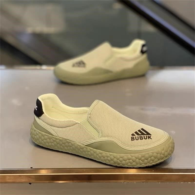 懒人一脚蹬软底网布鞋男韩版时尚百搭潮流透气低帮拼色轻便休闲鞋