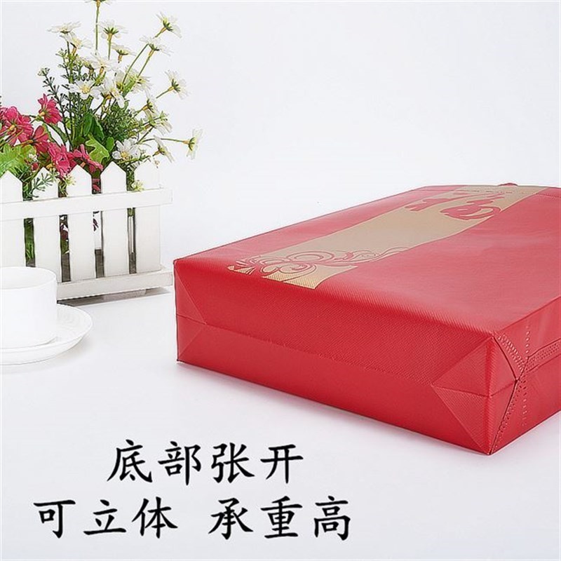 无纺布送礼过年大红色礼品袋覆膜袋手提袋环保袋购物袋春节袋