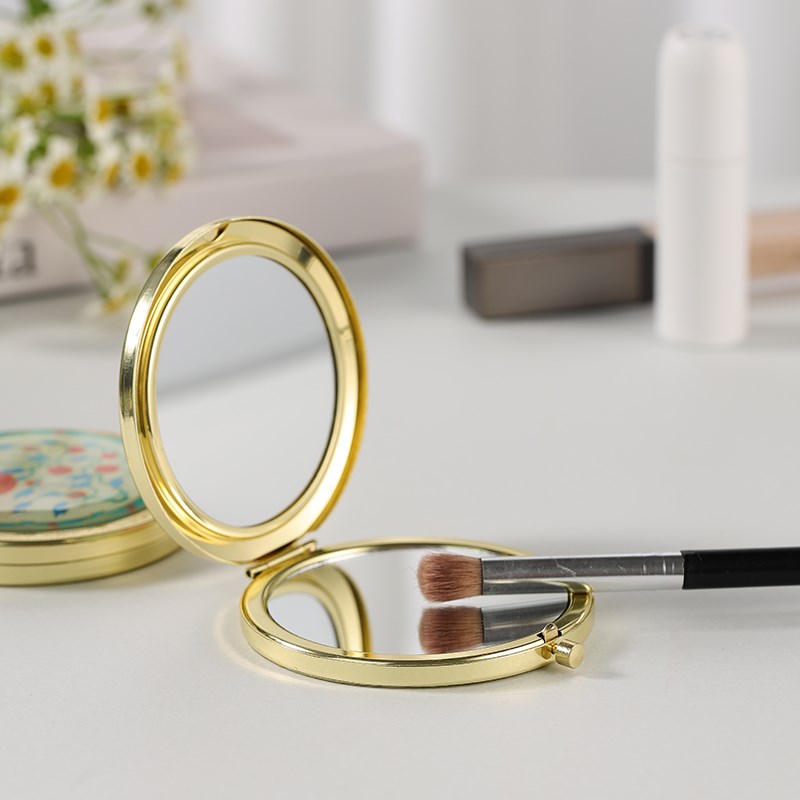 新款湖南博物院太阳神树化妆镜子折叠便携小巧送女朋友闺蜜生日礼